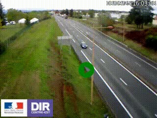 Webcam à Mably, à proximité de Roanne en direction de Moulins sur la N7