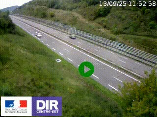 Webcam au niveau du col de Bois Clair à hauteur de Cluny sur la N79. Vue orientée vers Mâcon