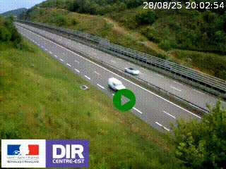 Webcam au niveau du col de Bois Clair à hauteur de Cluny sur la N79. Vue orientée vers Mâcon