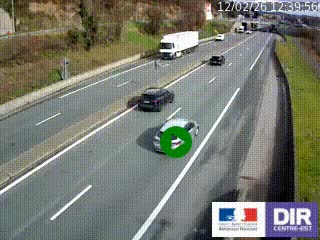 Caméra autoroutière sur l'A47 à hauteur de Givors, a proximité de Lyon. La webcam est orientée vers Lyon