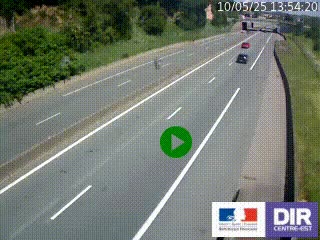Caméra autoroutière sur l'A47 à hauteur de Givors, a proximité de Lyon. La webcam est orientée vers Lyon