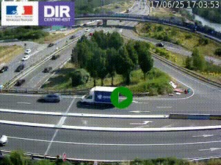 Webcam traffic à Grenoble-sud sur l'autoroute A480. Vue orientée vers l'entrée et la sortie de Grenoble