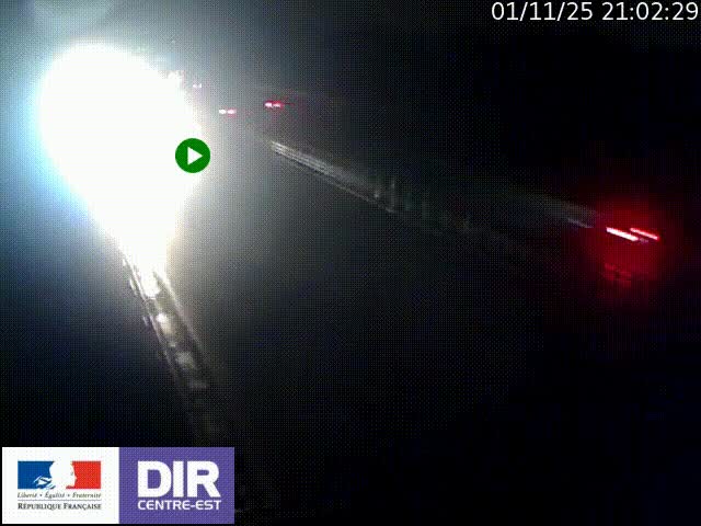 Caméra trafic à la jonction entre l'A46 (Rocade-est de Lyon) et l'A42 à hauteur de Vault-en-Velin en direction de Marseille