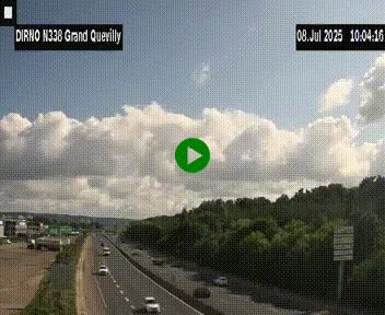 Webcam routière sur N338 à hauteur de Grand-Quevilly en périphérie de Rouen. Vue orientée vers Rouen