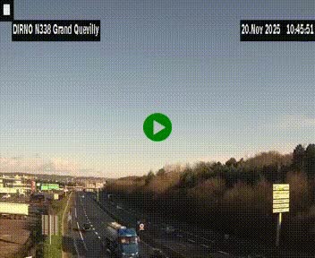 Webcam routière sur N338 à hauteur de Grand-Quevilly en périphérie de Rouen. Vue orientée vers Rouen