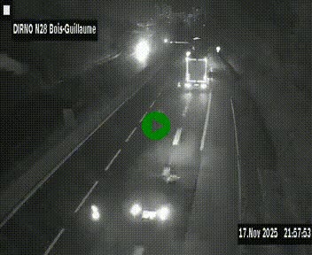 Webcam routière à hauteur de Bois-Guillaume en périphérie de Rouen. Vue orientée vers Rouen