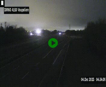 Webcam autoroute A150 à hauteur de La Vaupalière en périphérie de Rouen. Vue orientée vers Rouen