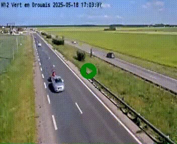 Webcam à hauteur de Vert-en-Drouais sur la N12, en périphérie de Dreux. Vue orientée vers Alençon