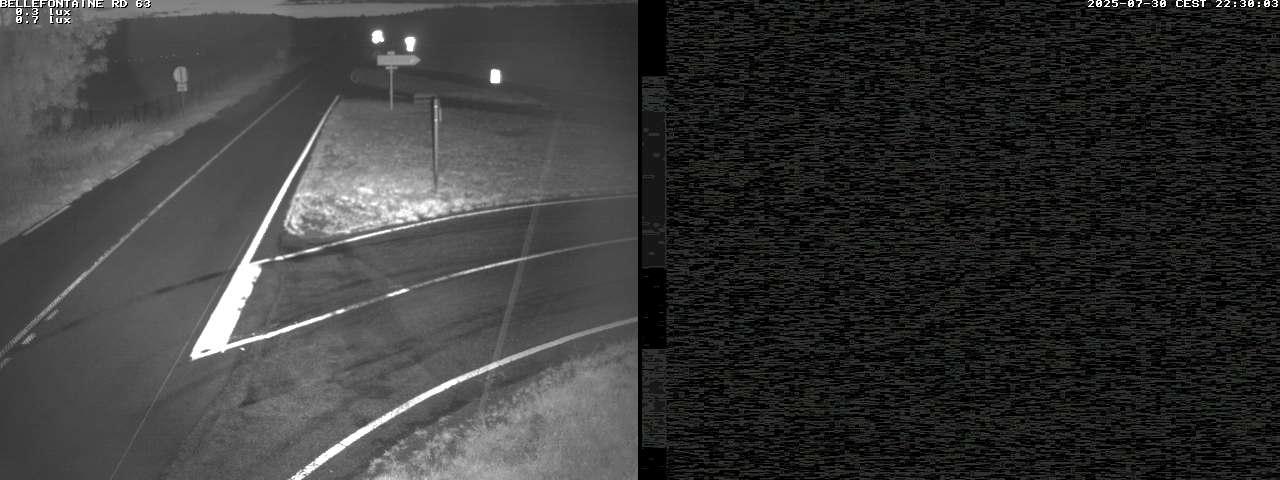 Webcam à Bellefontaine dans les Vosges à 552 mètres d'altitude sur la D63, à la jonction avec la D20A