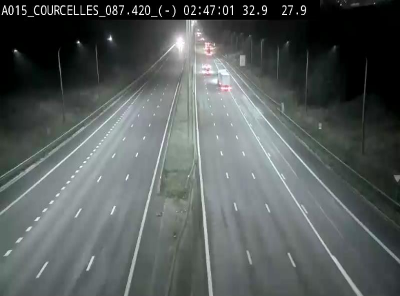 Webcam autoroute Belgique - Viesville - E42 direction Mons - BK 84.35