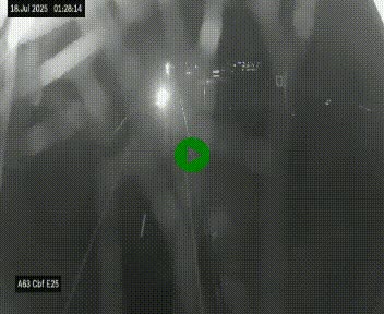Webcam autoroute A63 en périphérie de Bordeaux au sud-est de la ville, en provenance du bassin d'Arcachon. Vue orientée vers Bordeaux