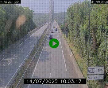 Webcam sur la N165 après le Pont de l'Iroise, à l'entrée de Brest