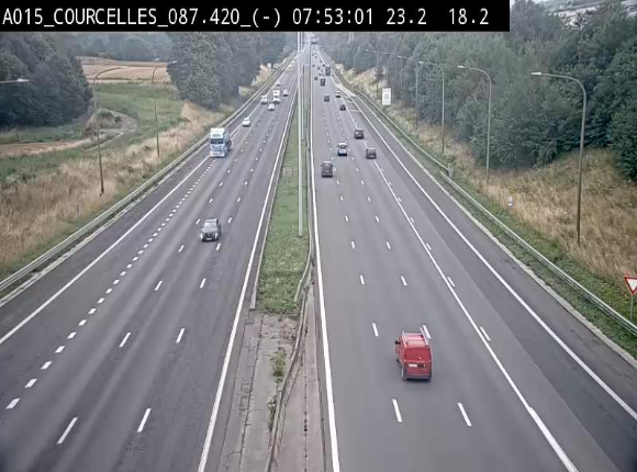 Webcam autoroute Belgique - Viesville - E42 direction Mons - BK 84.35