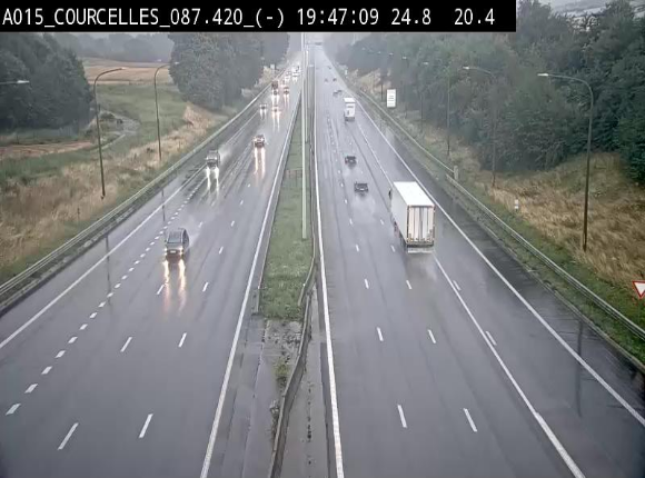 Webcam autoroute Belgique - Viesville - E42 direction Mons - BK 84.35