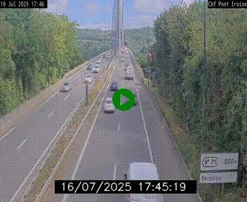 Webcam sur la N165 après le Pont de l'Iroise, à l'entrée de Brest