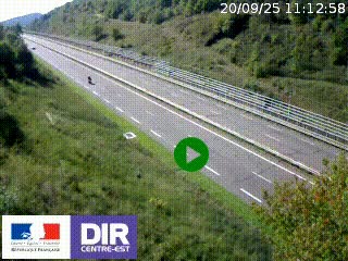 Webcam au niveau du col de Bois Clair à hauteur de Cluny sur la N79. Vue orientée vers Mâcon
