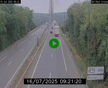 Webcam sur la N165 après le Pont de l'Iroise, à l'entrée de Brest