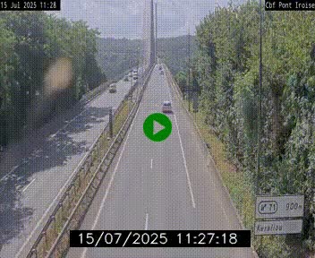 Webcam sur la N165 après le Pont de l'Iroise, à l'entrée de Brest