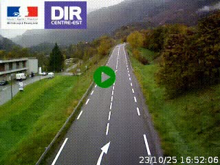 Web cam sur la N90 à Aime, en provenance de Bourg-Saint-Maurice et en direction d'Albertville
