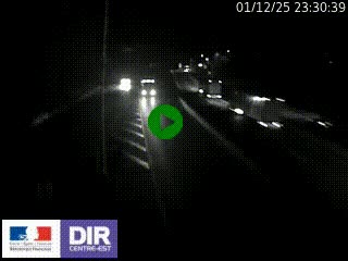 Caméra autoroute sur A6 - Valvert, près de Lyon, en direction de Paris, à hauteur de la sortie 36 Porte du Valvert