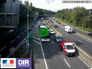 Caméra autoroute sur A6 - Valvert, près de Lyon, en direction de Paris, à hauteur de la sortie 36 Porte du Valvert