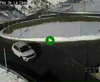 Webcam sur la N22 au niveau du poste frontière entre la France et Andorre à proximité de Pas de la Case à plus de 2000 mètres d'altitude