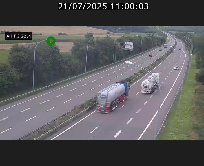 Traffic live webcam Luxembourg Flaxweiler - A1 direction Luxembourg - BK 22.4