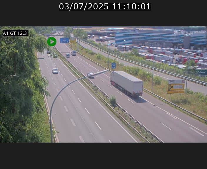 Traffic live webcam Luxembourg Senningerberg - A1 direction Allemagne - BK 12.3