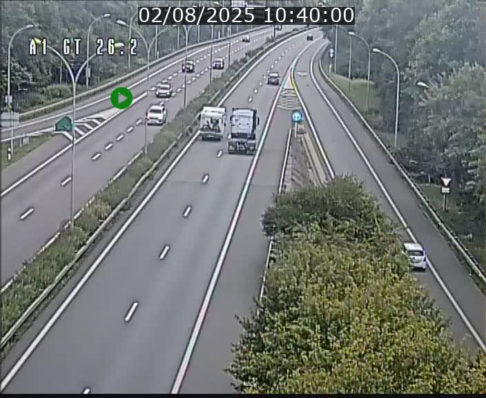 Traffic live webcam Luxembourg Grevenmacher - A1 direction Allemagne - BK 26.2