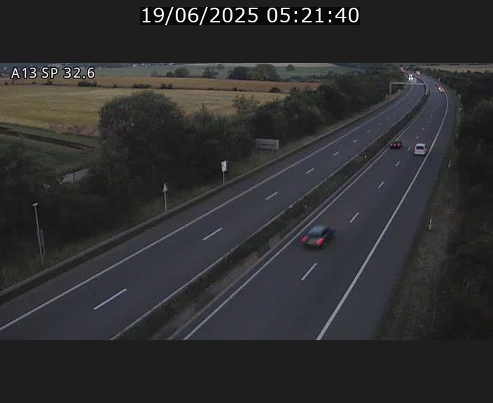 Webcam info trafic A13 à hauteur de Mondorf-les-bains. Vue orientée vers Altwies