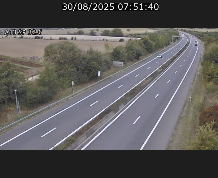 Webcam info trafic A13 à hauteur de Mondorf-les-bains. Vue orientée vers Altwies