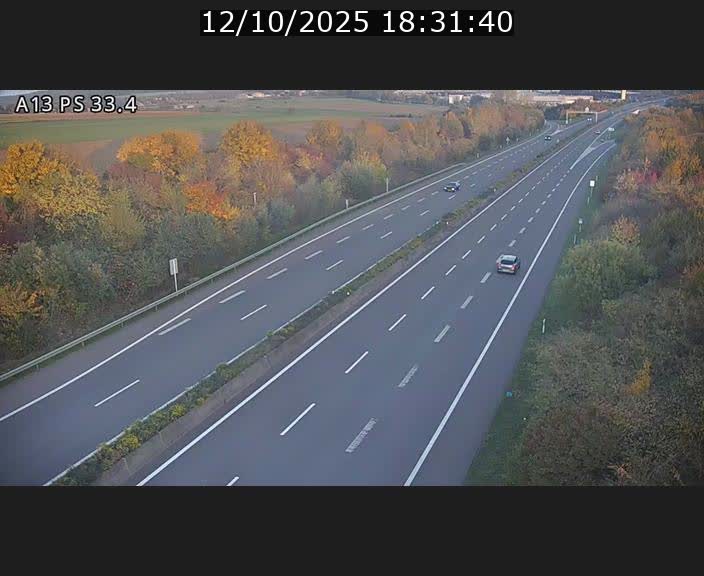 Webcam trafic sur A13 à hauteur de Mondorf-les-Bains en direction d'Altwies
