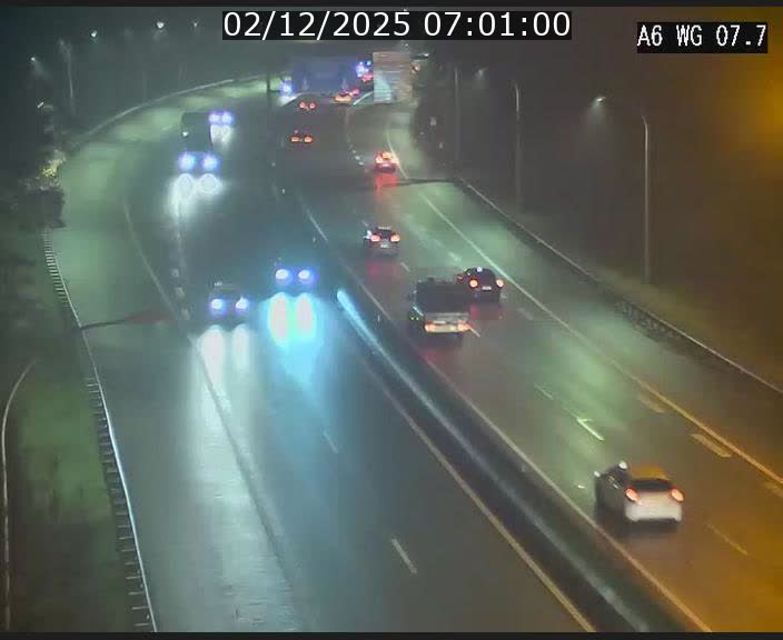 Traffic live webcam Luxembourg - Bridel - A6 - BK 7.7 - direction Belgique