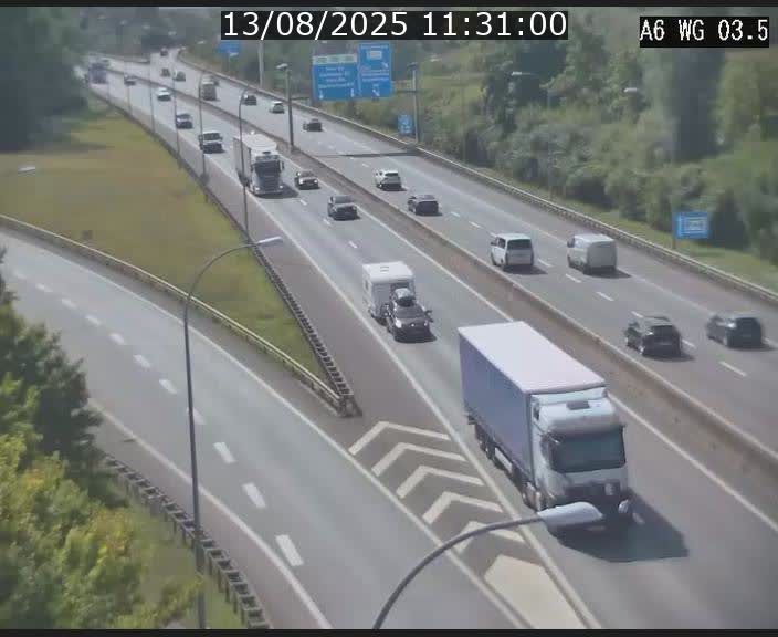 Traffic live webcam Luxembourg - Croix de Cessange - A6 - BK 3.5 - direction France/Allemagne
