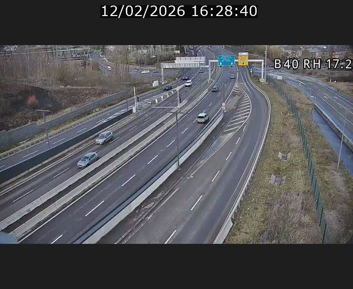 Webcam sur le contournement d'Esch Belval à hauteur de la sortie Université de Luxembourg. Vue orientée vers Luxembourg