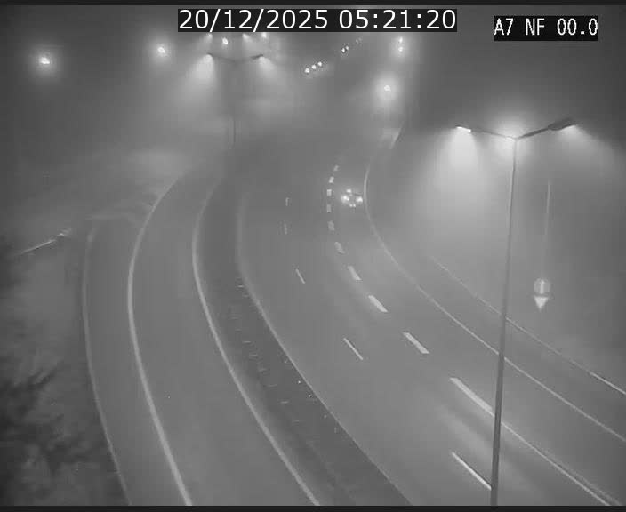 Caméra autoroute Luxembourg A7 - Echangeur A1/A7 Grünewald direction Tunnel Stafelter
