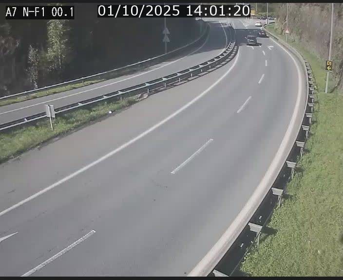 Webcam autoroute Luxembourg A7 située dans la sortie 1 Waldhof, vers la N11, avant le Tunnel Stafelter