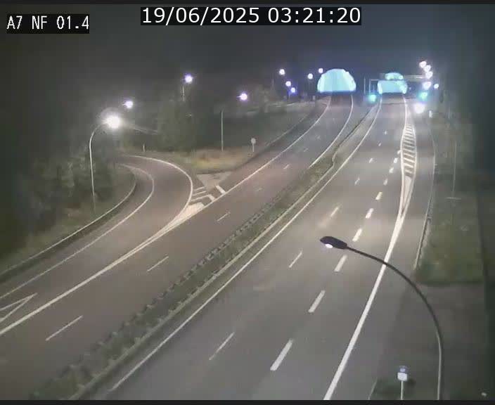 Caméra autoroute Luxembourg A7 - Echangeur Waldhaff - direction Tunnel Stafelter
