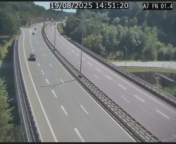 Caméra autoroute Luxembourg A7 - Tunnel Stafelter - direction Echangeur Grünewald
