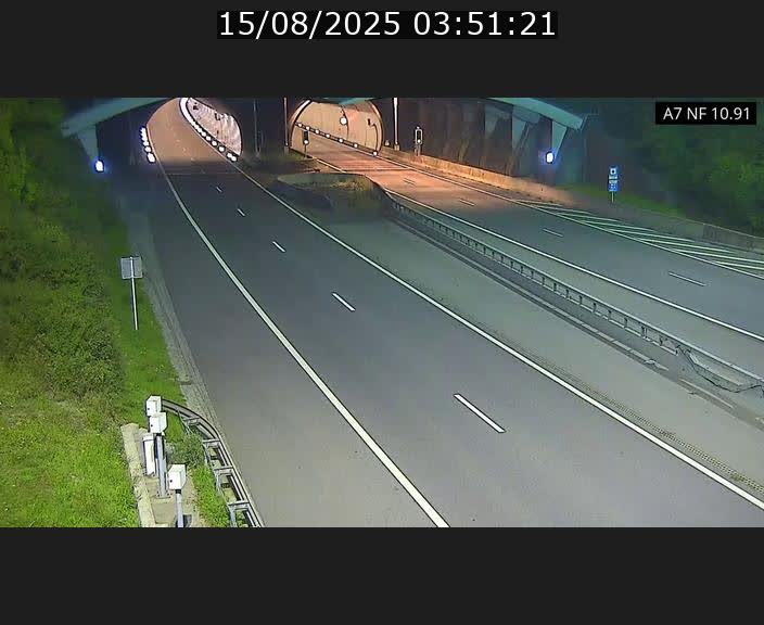 Caméra trafic Luxembourg - A7, Tunnel Gousselerbierg, entrée sud, direction Mersch