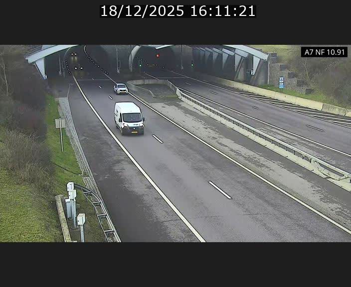 Caméra trafic Luxembourg - A7, Tunnel Gousselerbierg, entrée sud, direction Mersch