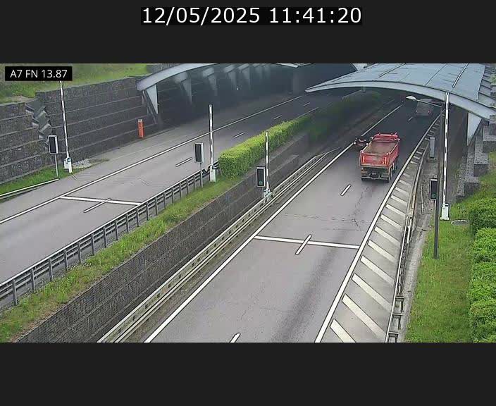 Caméra trafic Luxembourg - A7, Tunnel Gousselerbierg, entrée nord, direction Lorentzweiler