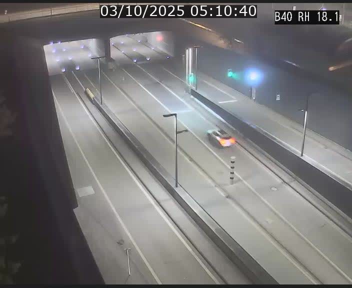 Webcam sur la route de contournement d'Esch-Belval avant le tunnel Central Gate au niveau de la porte de France et du radar fixe