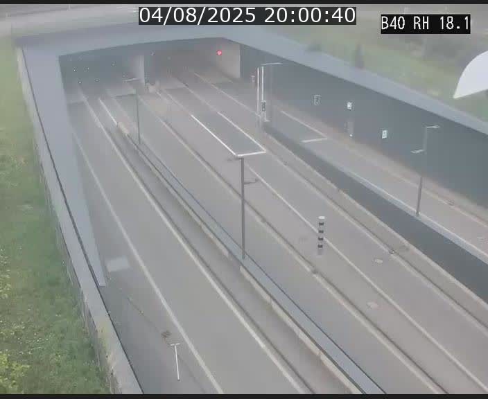 Webcam sur la route de contournement d'Esch-Belval avant le tunnel Central Gate au niveau de la porte de France et du radar fixe
