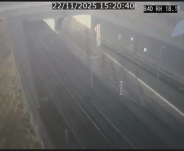 Webcam sur la route de contournement d'Esch-Belval avant le tunnel Central Gate au niveau de la porte de France et du radar fixe