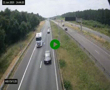 Webcam autoroute A63 en périphérie de Bordeaux au sud-est de la ville, en provenance du bassin d'Arcachon. Vue orientée vers Bordeaux