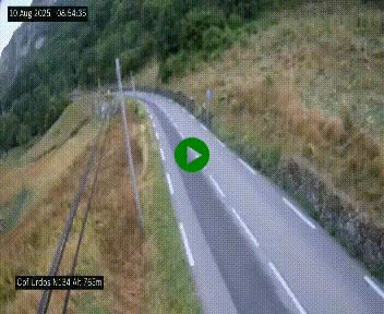Webcam dans les Pyrénées Atlantique au niveau du col d'Urdos et du fort du Pourtalet sur la N134, en direction du Col et du tunnel du Somport, à 765 mètres d'altitude