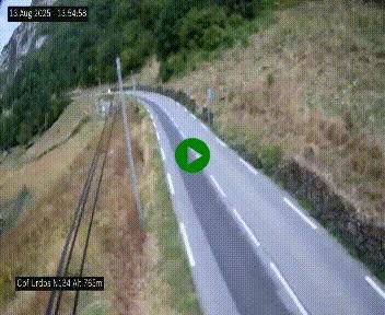 Webcam dans les Pyrénées Atlantique au niveau du col d'Urdos et du fort du Pourtalet sur la N134, en direction du Col et du tunnel du Somport, à 765 mètres d'altitude
