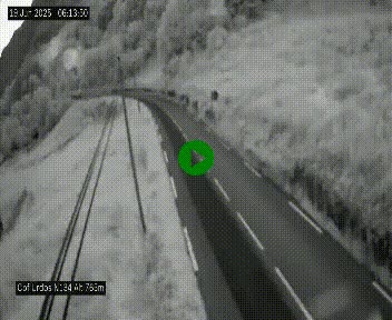 Webcam dans les Pyrénées Atlantique au niveau du col d'Urdos et du fort du Pourtalet sur la N134, en direction du Col et du tunnel du Somport, à 765 mètres d'altitude