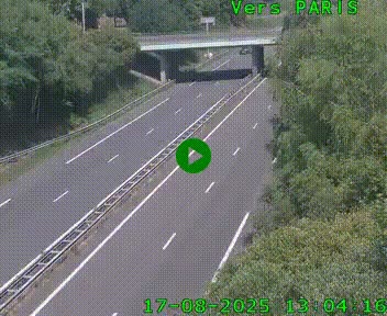 Caméra routière sur l'autoroute A20 au nord de Limoges, à la jonction avec la N520. Vue orientée vers Paris